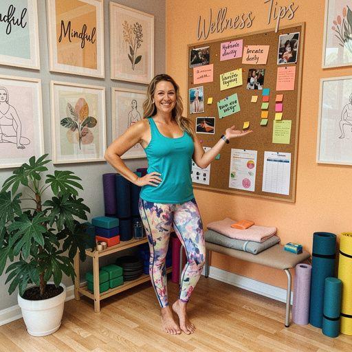 Ujęcie na zestaw akcesoriów do jogi, takich jak maty i poduszki, w przytulnym wnętrzu.